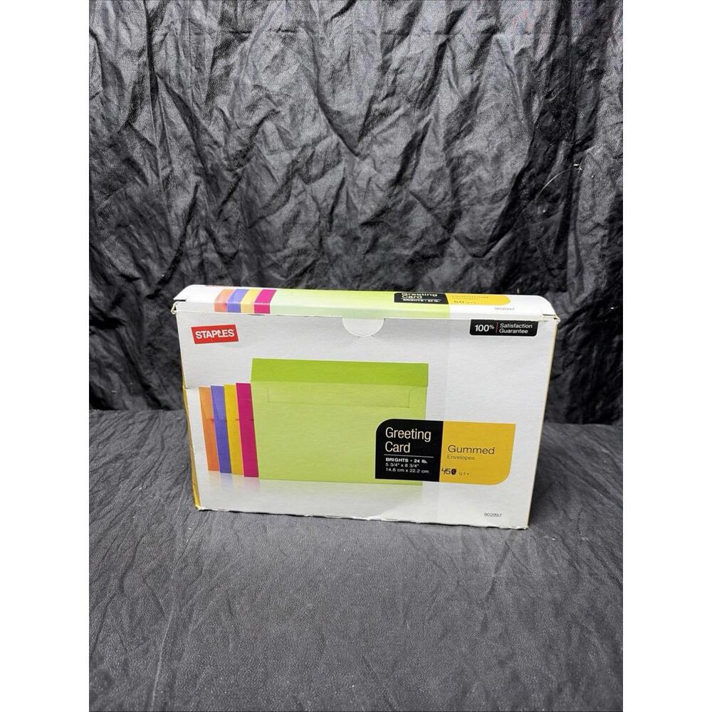 Staples Gummed Envelopes 5 3/4" x 8 3/4” 45 Greeting Card